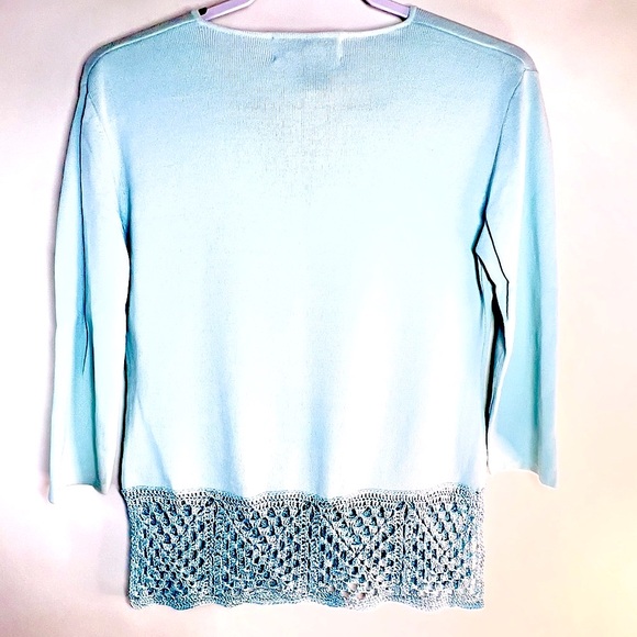 Joseph A Sky Blue Knit Hem Blouse - Picture 2 of 13